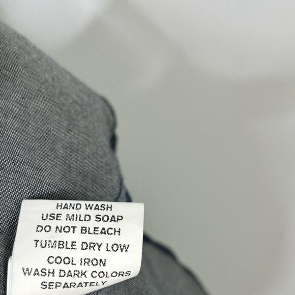 Eshakti Embroidered Chambray Dress Womens Size Medium Blue Tie Waist - Picture 5 of 10